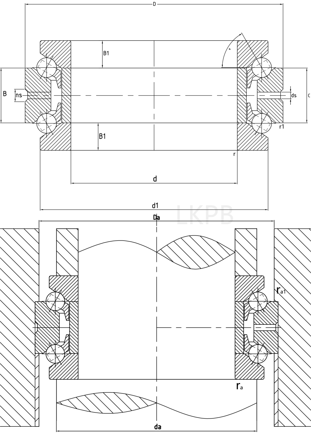 2344、2347 Axial Angular Contact Ball Bearing - LKPB BEARING